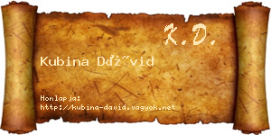 Kubina Dávid névjegykártya