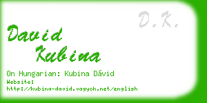 david kubina business card