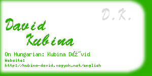 david kubina business card